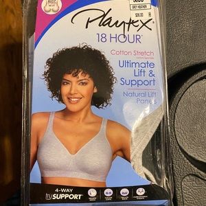 Platted 18 hour cotton stretch grey bra